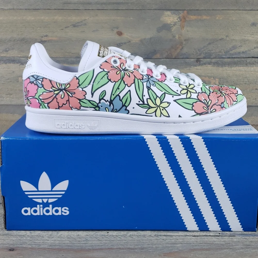 adidas Women's Stan Smith Leather All Over Floral Print Sneakers